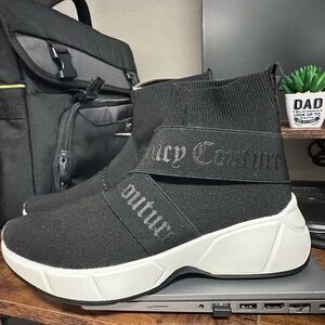 Juicy Couture Women’s Black and White High-Top Sneakers